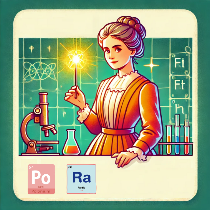 Marie Curie en su laboratorio